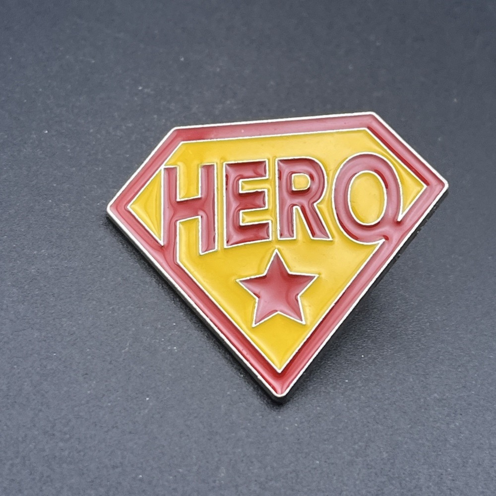 Hero Superhero Star Shield Crest Lapel Hat Pin